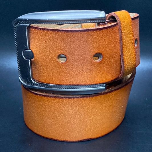 Tan leather belt 4.5cm